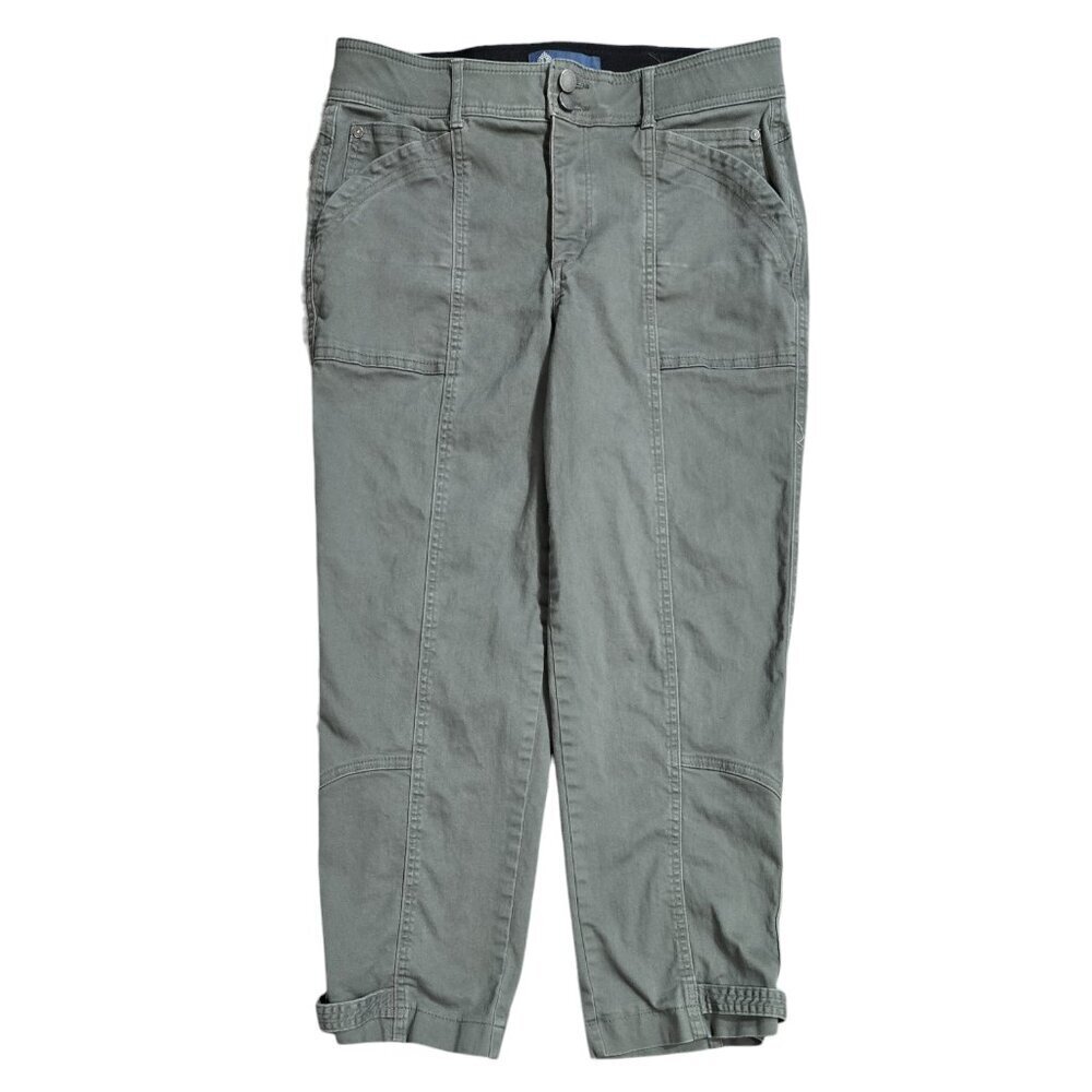 Democracy Absolution Thyme High Rise Tapered Utility Crop Pant Snap Hem